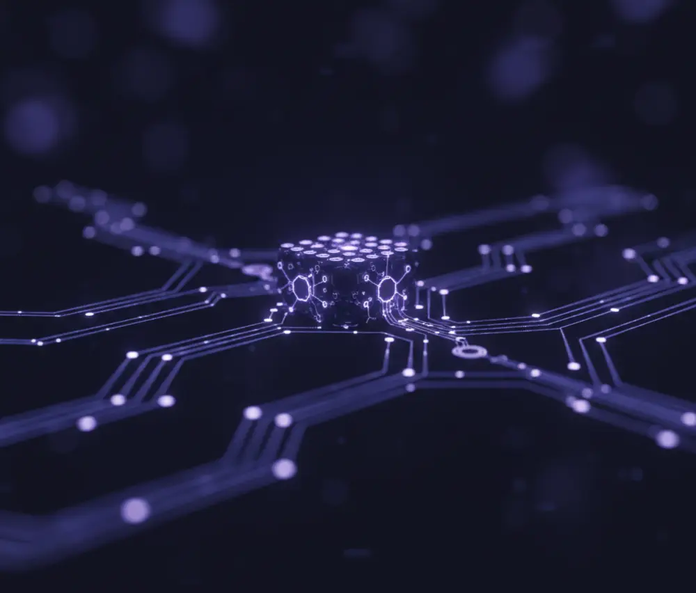 AI systems architecture visualised as interconnected nodes and structured workflows